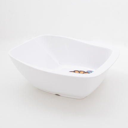 Bright Designs Melamine Serving Bowl with Serving Spoon and Fork 
Set of 1 (L 26cm W 26cm H 9cm) Paisley