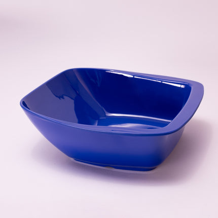 Bright Designs Melamine Serving Bowl with Serving Spoon and Fork 
Set of 1 (L 26cm W 26cm H 9cm) Royal Blue