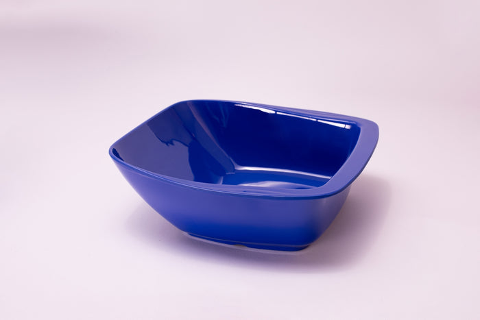 Bright Designs Melamine Serving Bowl with Serving Spoon and Fork 
Set of 1 (L 26cm W 26cm H 9cm) Royal Blue