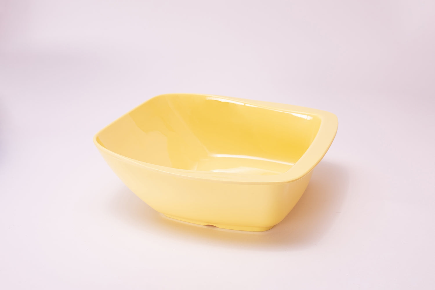 Bright Designs Melamine Serving Bowl with Serving Spoon and Fork 
Set of 1 (L 26cm W 26cm H 9cm) Yellow