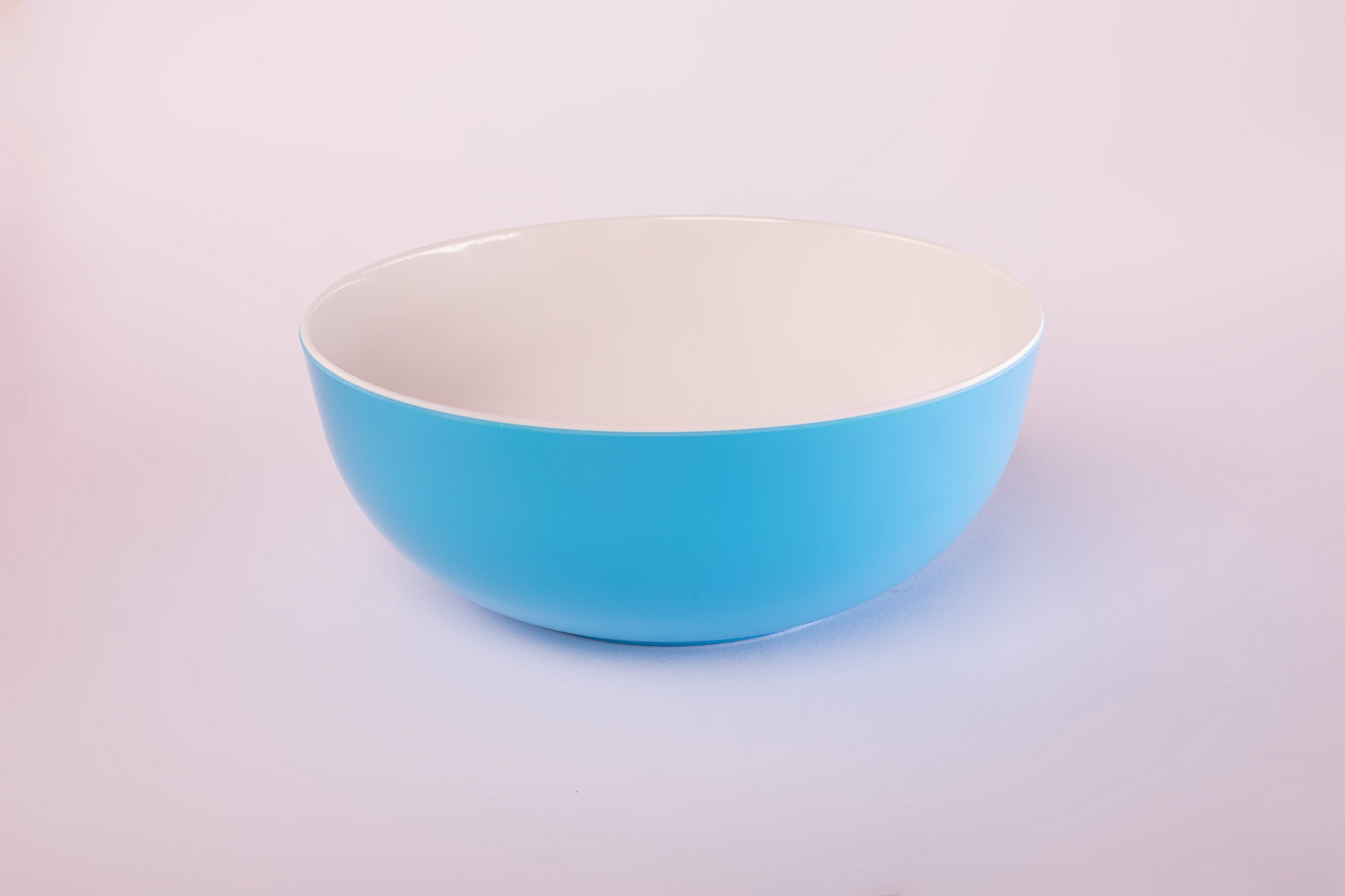 Bright Designs Melamine Serving Bowl with Serving Spoon and Fork 
Set of 1 (D 26cm H 10cm) Double Colour Light Blue