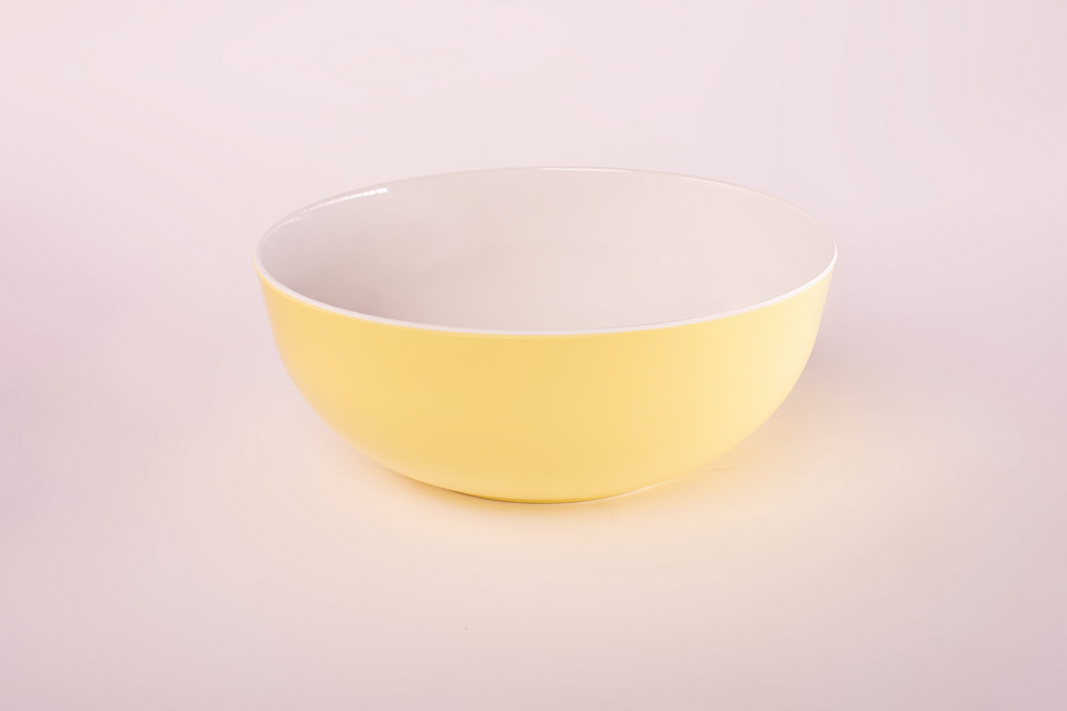 Bright Designs Melamine Serving Bowl with Serving Spoon and Fork 
Set of 1 (D 26cm H 10cm) Double Colour Yellow