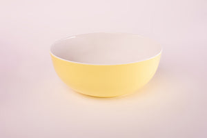 Bright Designs Melamine Serving Bowl with Serving Spoon and Fork 
Set of 1 (D 26cm H 10cm) Double Colour Yellow