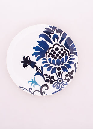 Bright Designs Melamine Side Plate 
Set of 6 (D 22cm) blue blanc