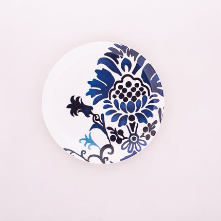 Bright Designs Melamine Side Plate 
Set of 6 (D 22cm) blue blanc