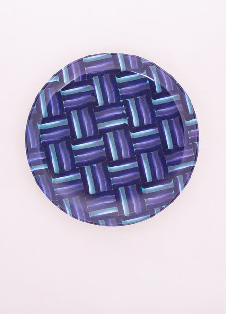 Bright Designs Melamine Side Plate 
Set of 6 (D 22cm) blue blanc B