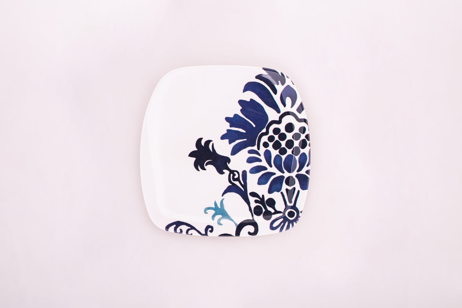 Bright Designs Melamine Side Plate 
Set of 6 (L 22cm W 22cm)blue Blanc