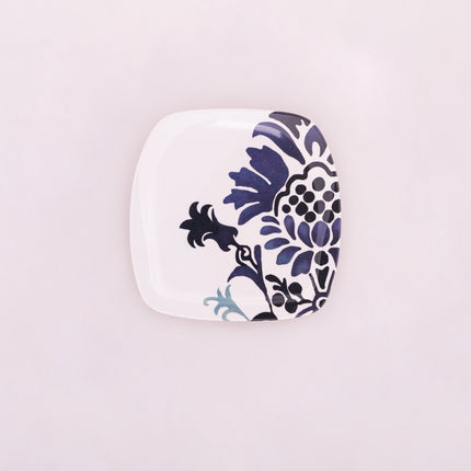 Bright Designs Melamine Small Plate 
Set of 6 (L 18cm W 18cm)  Bleu blanc