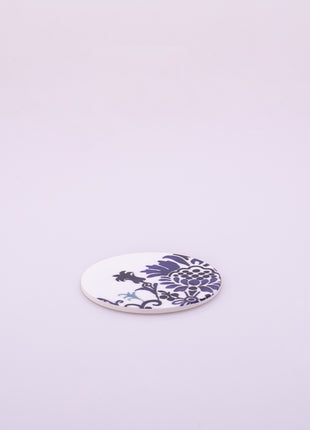 Bright Designs Melamine Coaster 
Set of 10 (D 10cm) bleu blanc