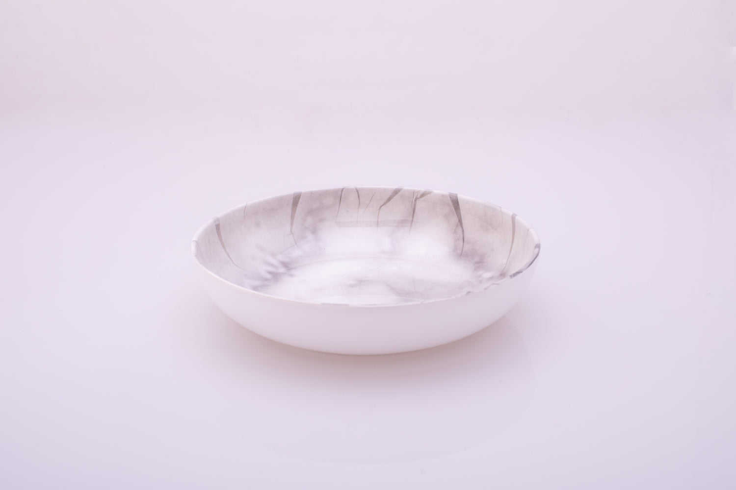 Bright Designs Melamine Deep Dish 
Set of 6 (D 22cm H 5cm)  white Marble