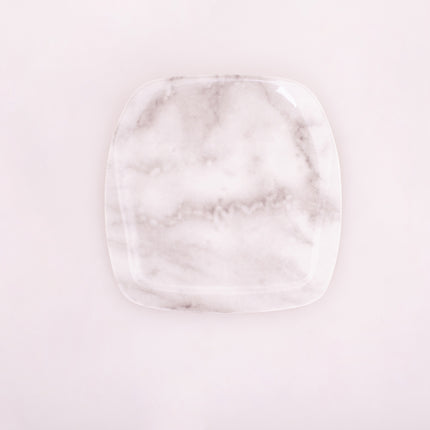 Bright Designs Melamine Side Plate 
Set of 6 (L 22cm W 22cm) White Marble