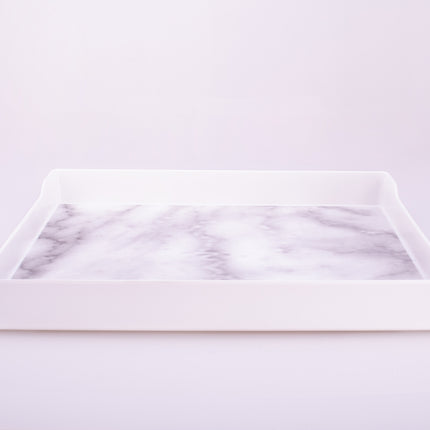 Bright Designs Melamine Matt Square Tray 
Set of 1 (L 38cm W 38cm) white Marble
