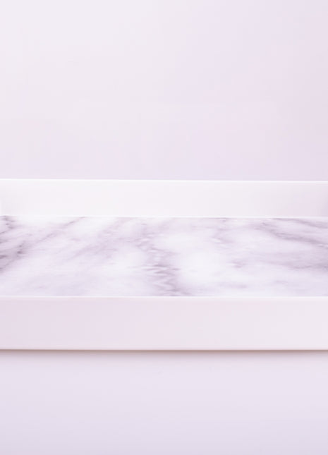Bright Designs Melamine Matt Square Tray 
Set of 1 (L 38cm W 38cm) white Marble