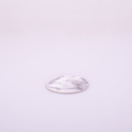 Bright Designs Melamine Coaster 
Set of 10 (D 10cm) White Marble