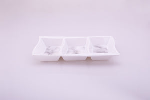 Bright Designs Melamine Savoury Tray 
Set of 2 (L 30cm W 19cm H 3cm) white Marble