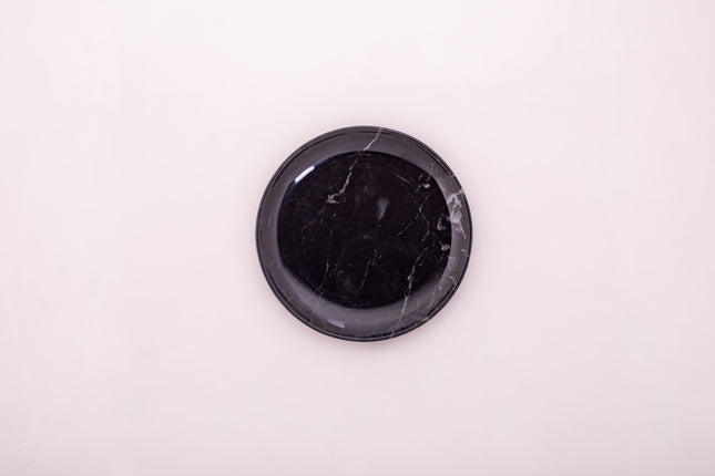Bright Designs Melamine Small PlateSet of 6 (D 18cm) Black Marble
