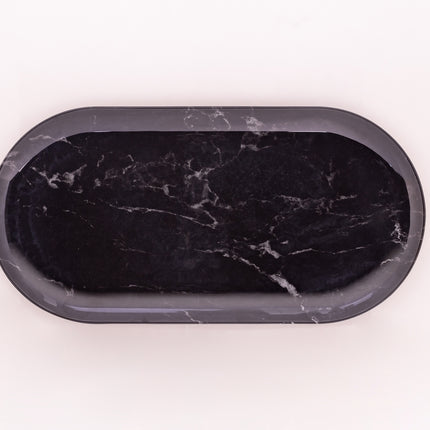 Bright Designs Melamine Serving Platter 
Set of 2 (L 52cm W 26cm)Black Marble