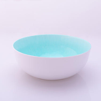 Bright Designs Melamine Serving Bowl with Serving Spoon and Fork 
Set of 1 (D 26cm H 10cm)bleu Stoned