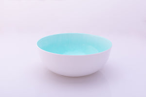 Bright Designs Melamine Serving Bowl with Serving Spoon and Fork 
Set of 1 (D 26cm H 10cm)bleu Stoned