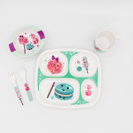 Bright Designs Kids 5 pieces Melamine Set Candy K5