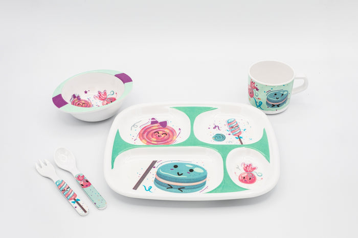 Bright Designs Kids 5 pieces Melamine Set Candy K5