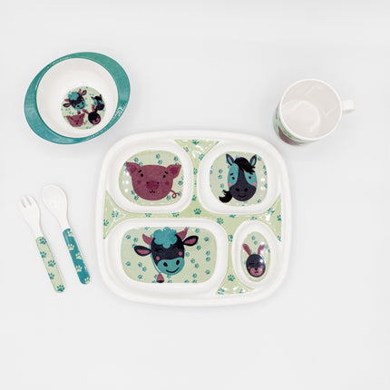 Bright Designs Kids 5 pieces Melamine Set Animals  K6