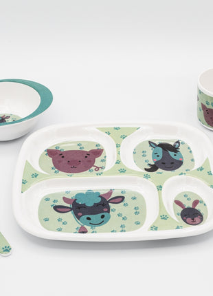 Bright Designs Kids 5 pieces Melamine Set Animals  K6