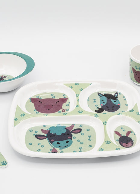 Bright Designs Kids 5 pieces Melamine Set Animals  K6
