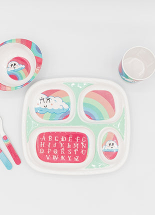 Bright Designs Kids 5 pieces Melamine Set Rainbow Sky  K8