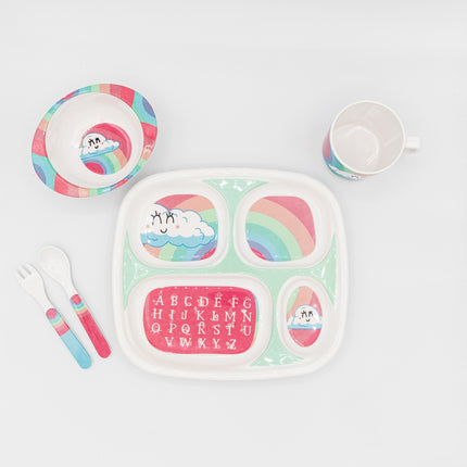 Bright Designs Kids 5 pieces Melamine Set Rainbow Sky  K8