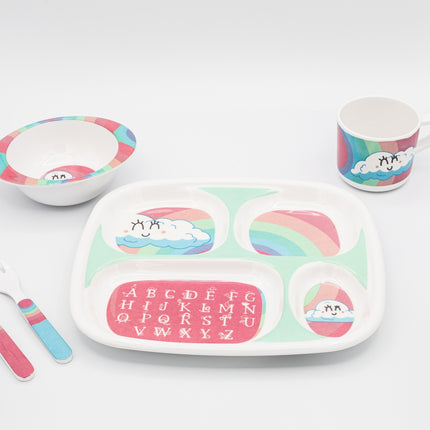 Bright Designs Kids 5 pieces Melamine Set Rainbow Sky  K8