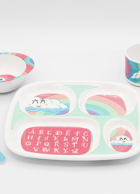 Bright Designs Kids 5 pieces Melamine Set Rainbow Sky  K8