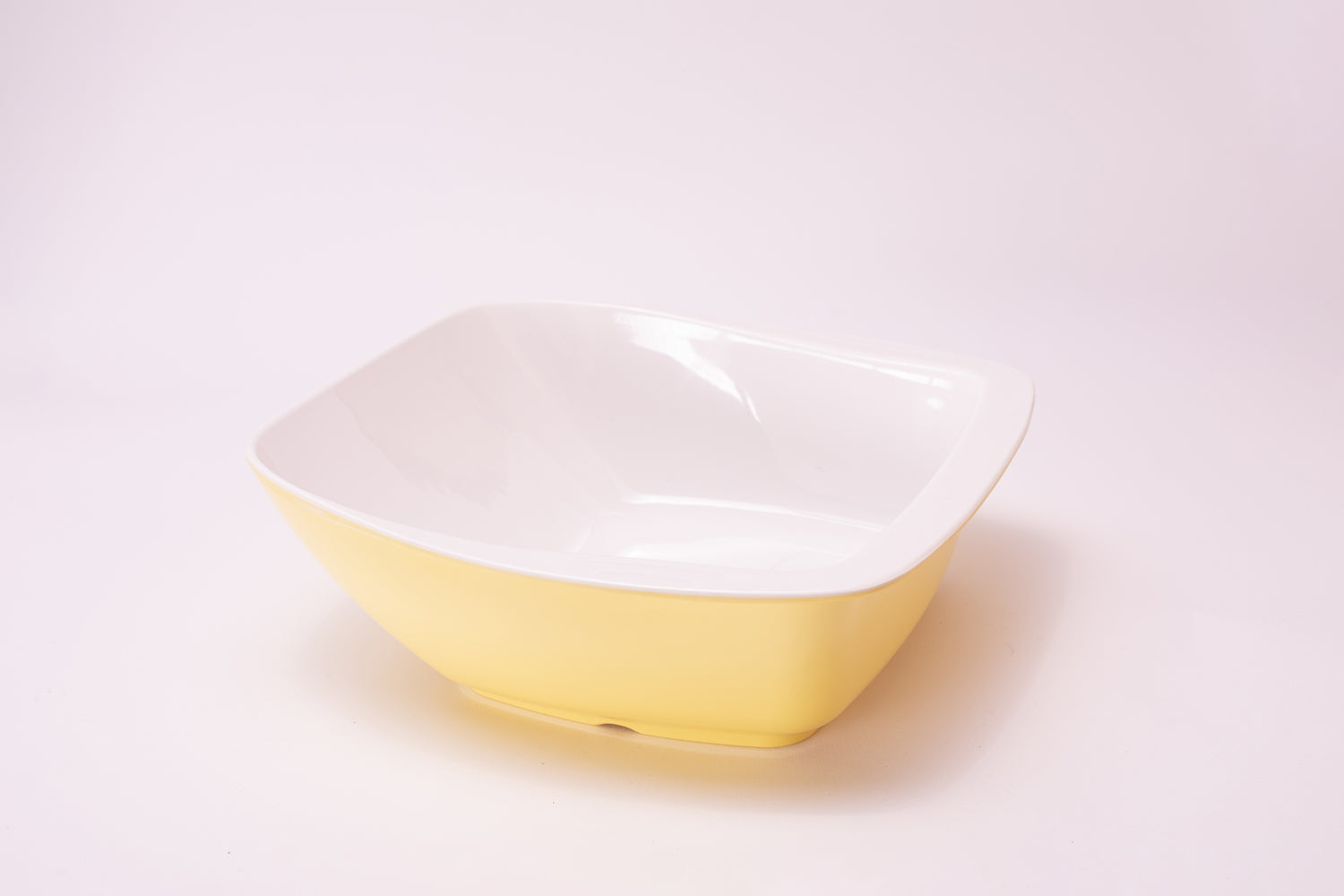 Bright Designs Melamine Serving Bowl with Serving Spoon and Fork 
Set of 1 (L 26cm W 26cm H 9cm) Double Colour Yellow