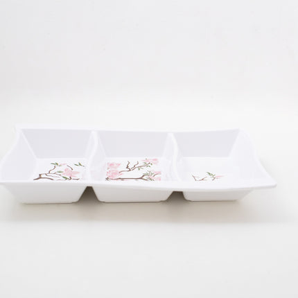 Bright Designs Melamine Savoury Tray 
Set of 2 (L 30cm W 19cm H 3cm) Cherry Blossom