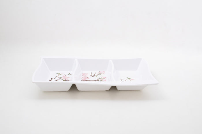 Bright Designs Melamine Savoury Tray 
Set of 2 (L 30cm W 19cm H 3cm) Cherry Blossom