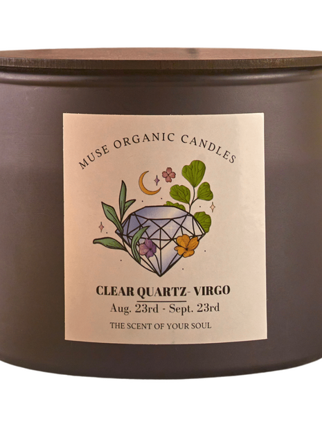MUSE ORGANIC CANDLES VIRGO - CLEAR QUARTZ (380 g)