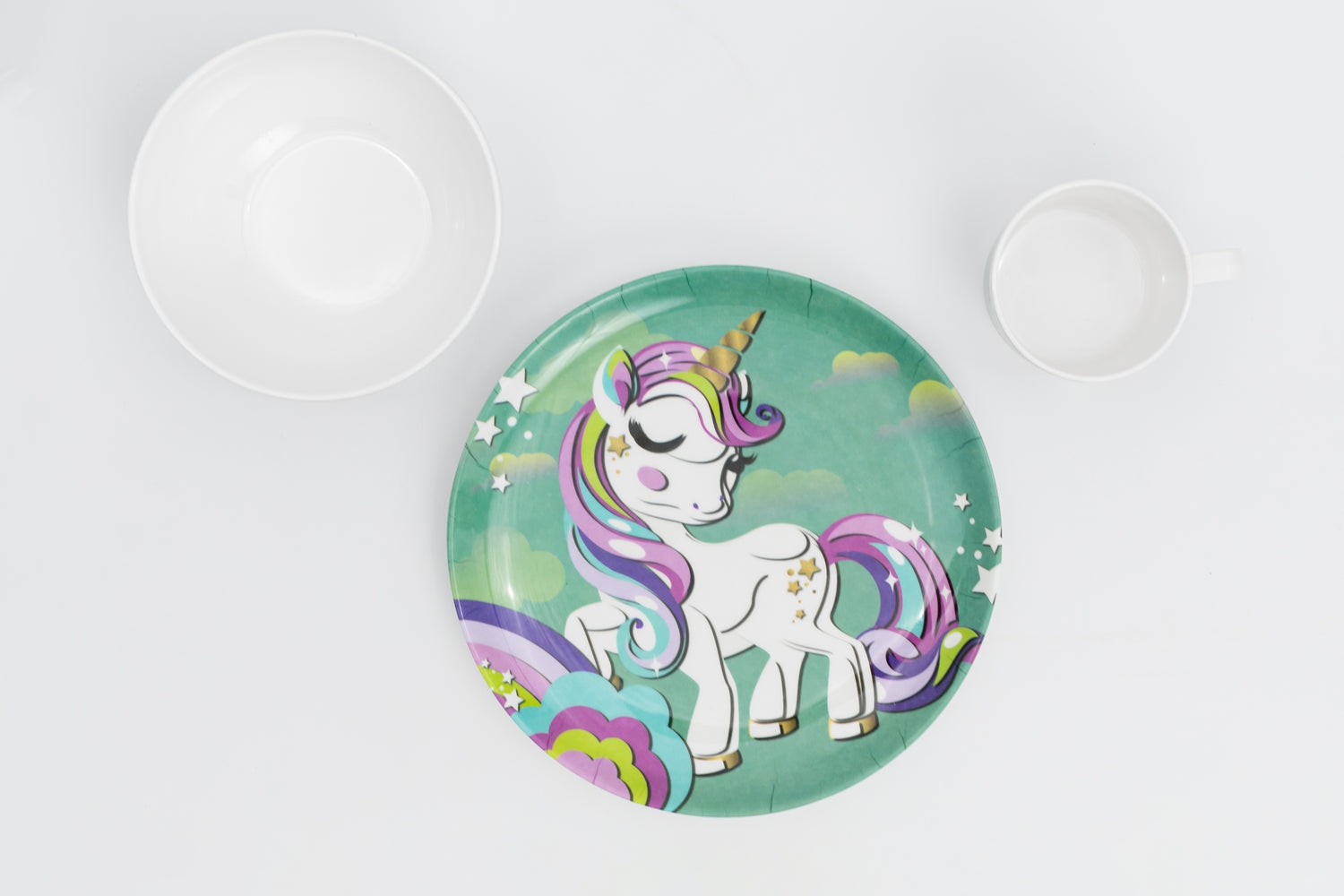 Bright Designs Kids 3 pieces Melamine Set Unicorn K4