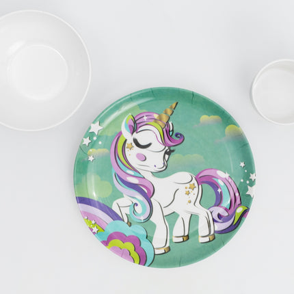 Bright Designs Kids 3 pieces Melamine Set Unicorn K4