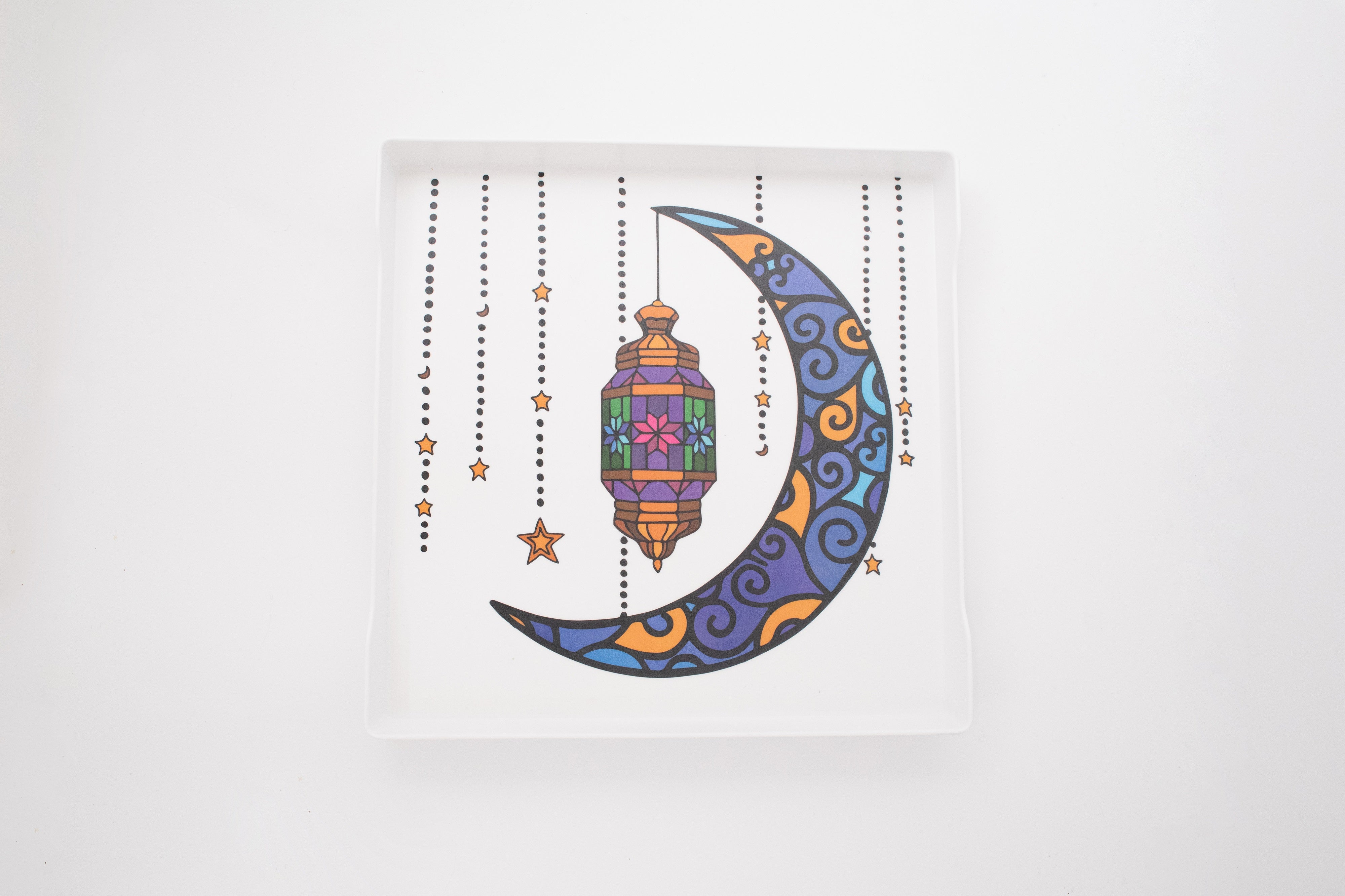 Bright Designs Melamine Matt Square Tray (L 38cm W 38cm) Ramadan Lantern