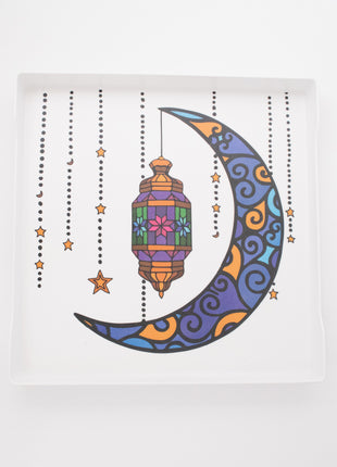 Bright Designs Melamine Matt Square Tray (L 38cm W 38cm) Ramadan Lantern