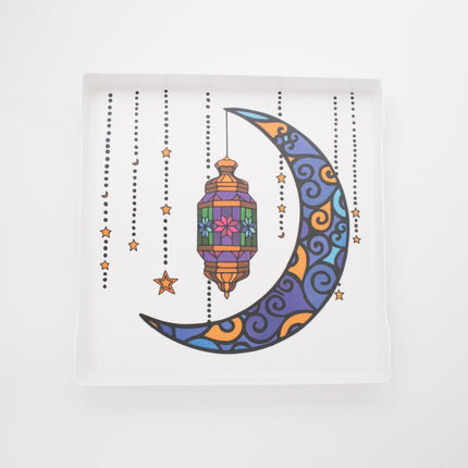 Bright Designs Melamine Matt Square Tray (L 38cm W 38cm) Ramadan Lantern