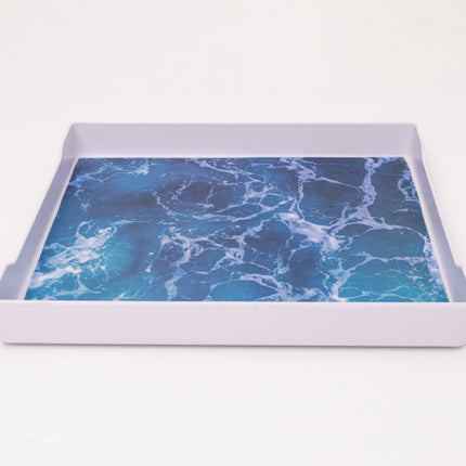 Bright Designs Melamine Matt Square Tray Set of 1 (L 38cm W 38cm) Ocean (Summer Collection)
