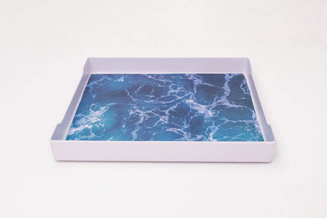 Bright Designs Melamine Matt Square Tray Set of 1 (L 38cm W 38cm) Ocean (Summer Collection)