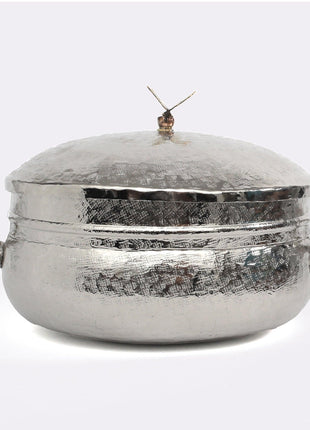 Arze Butterfly Nickel Plated Serving Pot (Small)