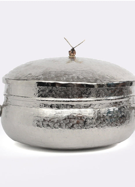 Arze Butterfly Nickel Plated Serving Pot (Small)