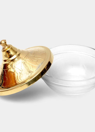 Arze Big Glass Bowl with Copper Tarboush