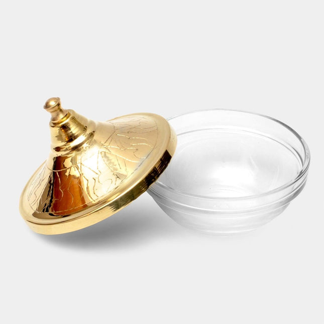 Arze Big Glass Bowl with Copper Tarboush