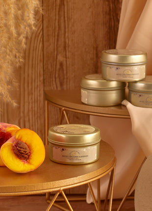 Muse Organic Candle Sweet Peach Tin (Travel Size)