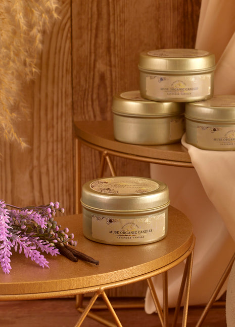 Muse Organic Candles Lavender Vanilla Tin (Travel Size)