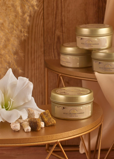 Muse Organic Candles White Oud Tin (Travel Size)